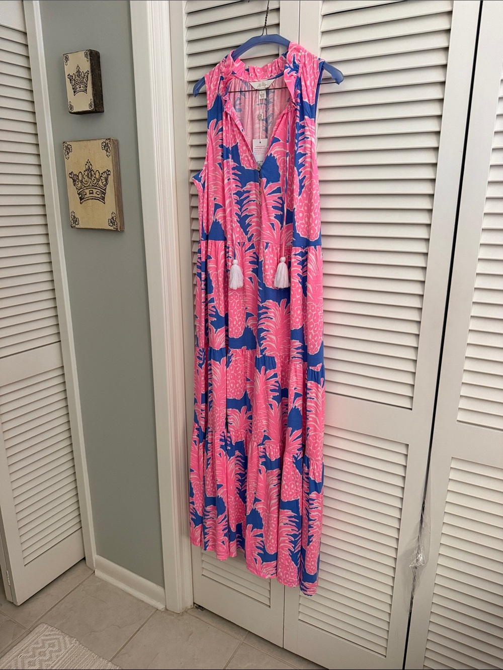 NWT Lilly Pulitzer pink & blue midi dress